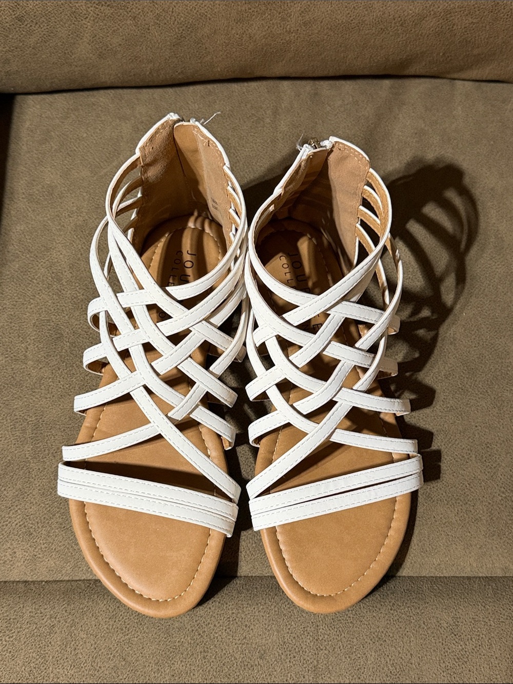 White Strappy Gladiator Sandals - Women